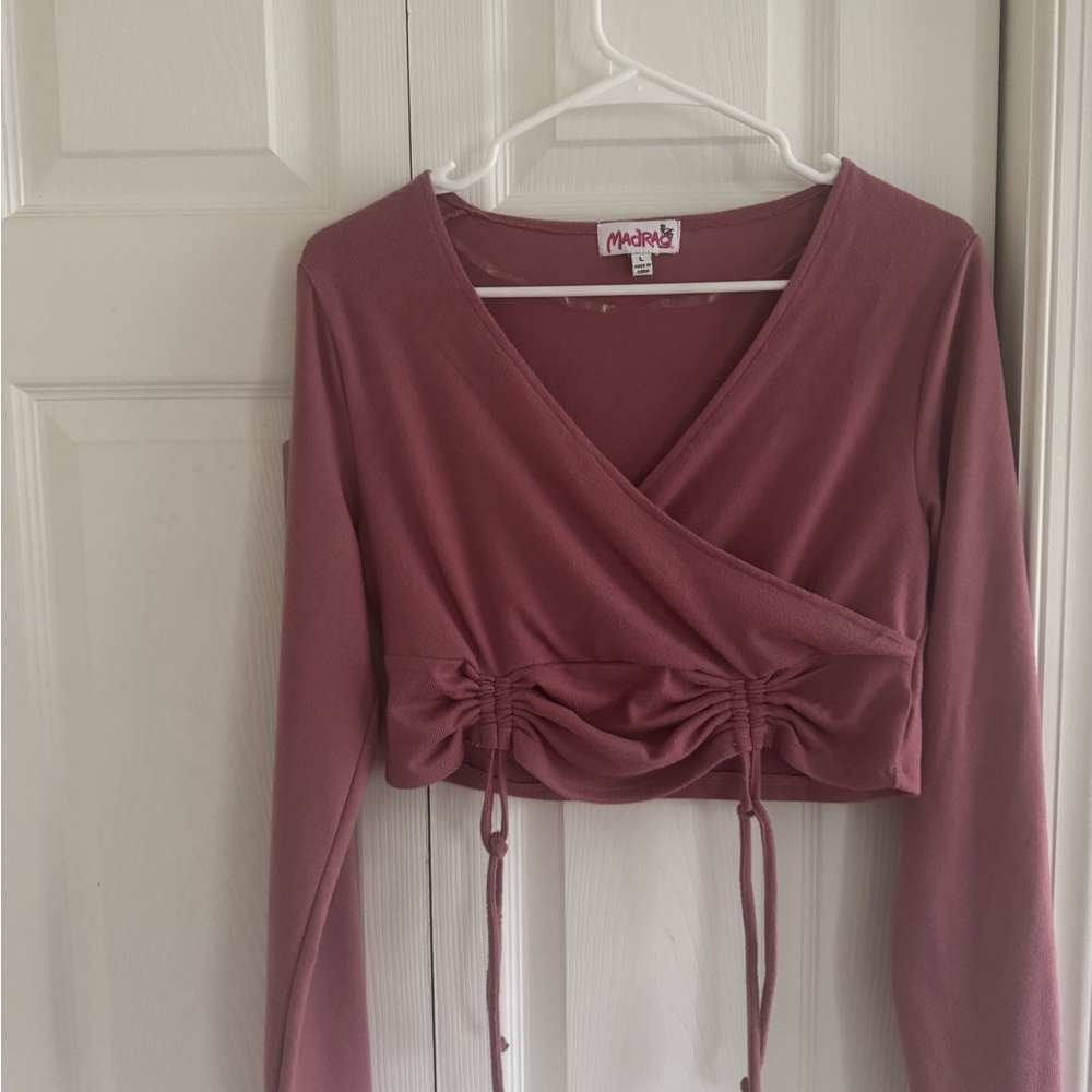 Women's Mauve Wrap Top